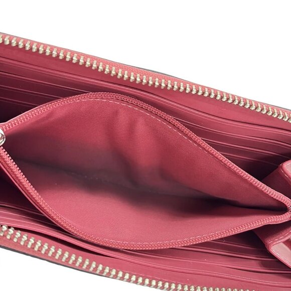 Auth COACH Signature 91571 Khaki Pink PVC - Long Wallet - Picture 9 of 10